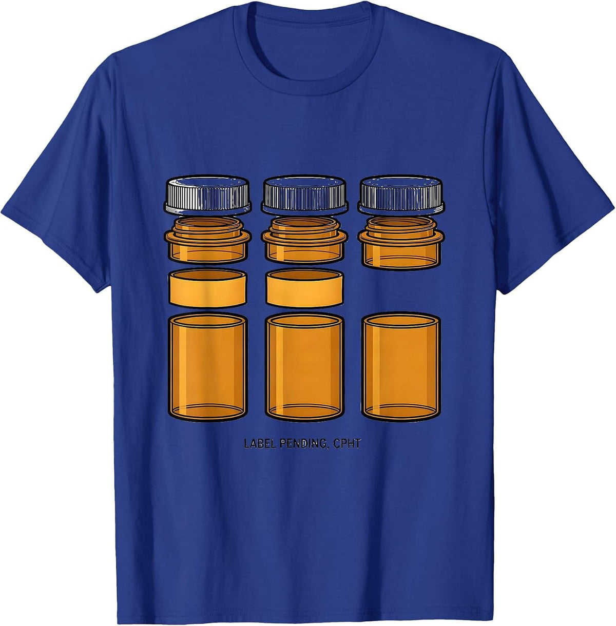 Men's Label Pending CPhT Funny Pharmacy Technician Graduation Gift T-Shirt - Royal Blue