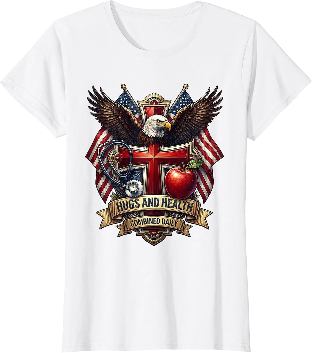 School Nurse Hugs and Health Combined Daily T-Shirt - White