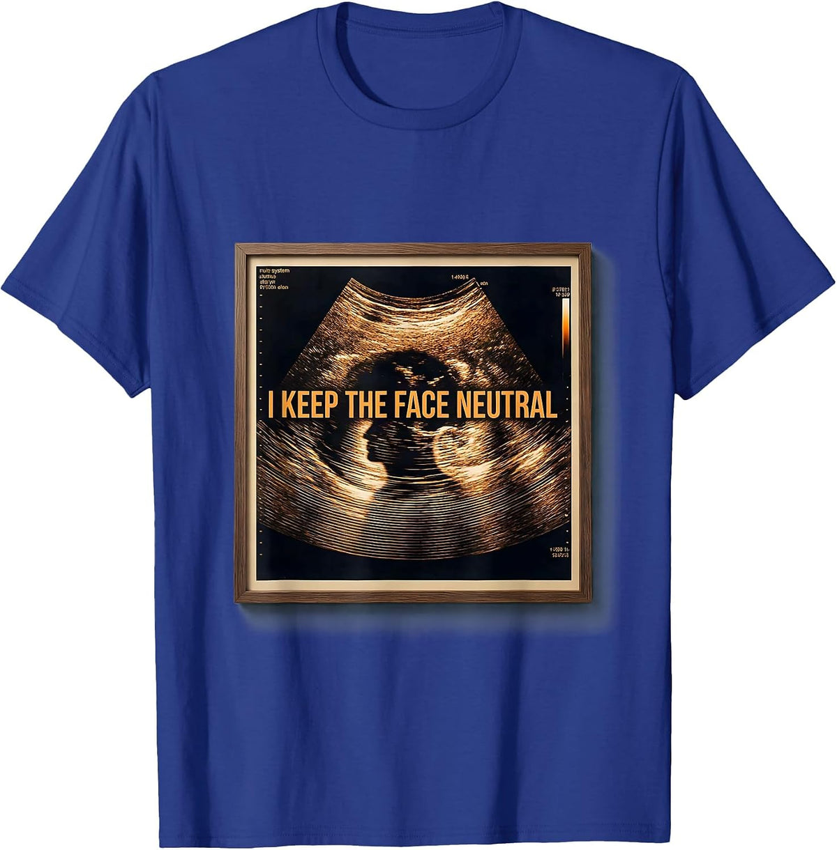 Men's I Keep The Face Neutral Generative Plotter Mammography Tech T-Shirt - Royal Blue
