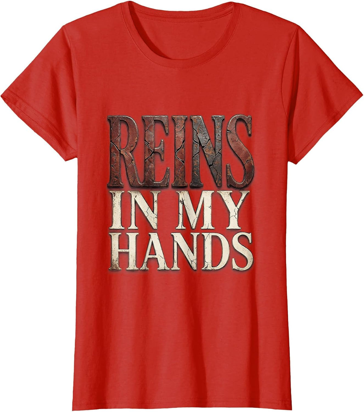 Reins In My Hands Equestrian Riding Design T-Shirt - Red