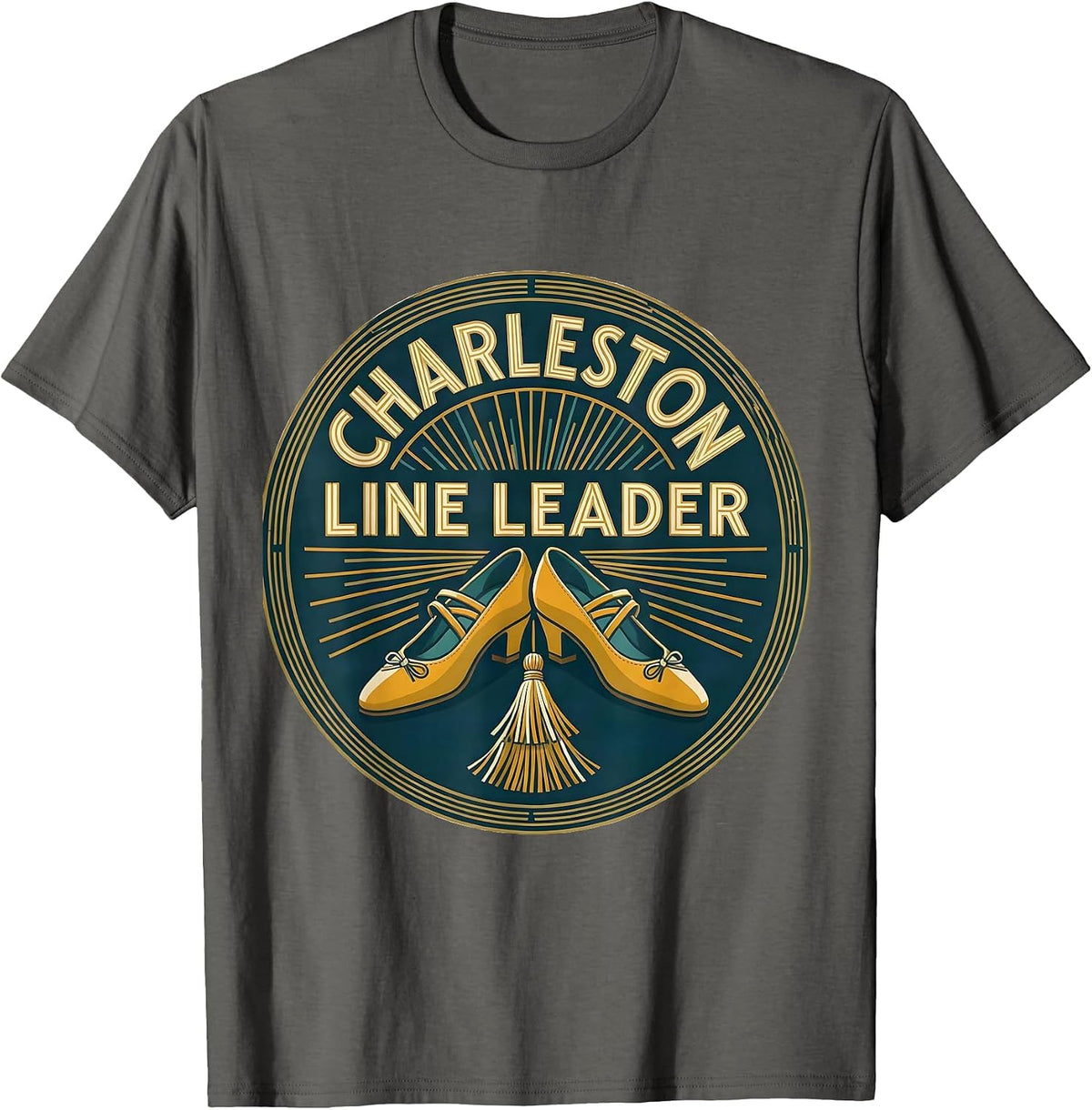 Charleston Line Leader Roaring 20s Party Costume Flapper T-Shirt - Asphalt Grey