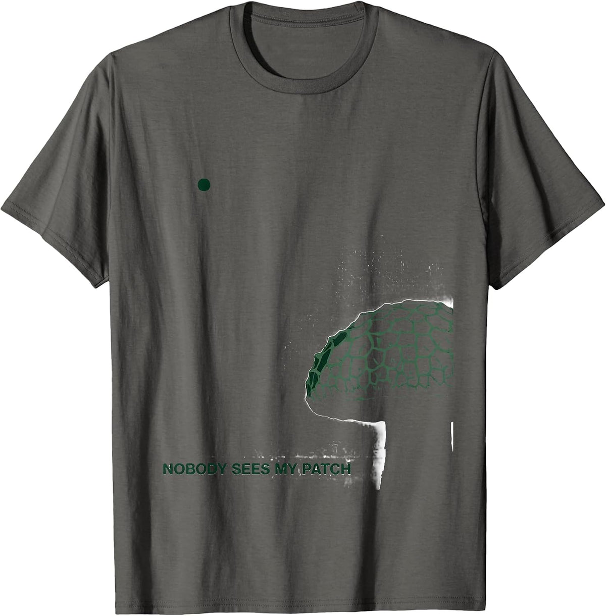 Nobody Sees My Patch Funny Morel Mushroom Forager Retro Gift T-Shirt - Asphalt Grey