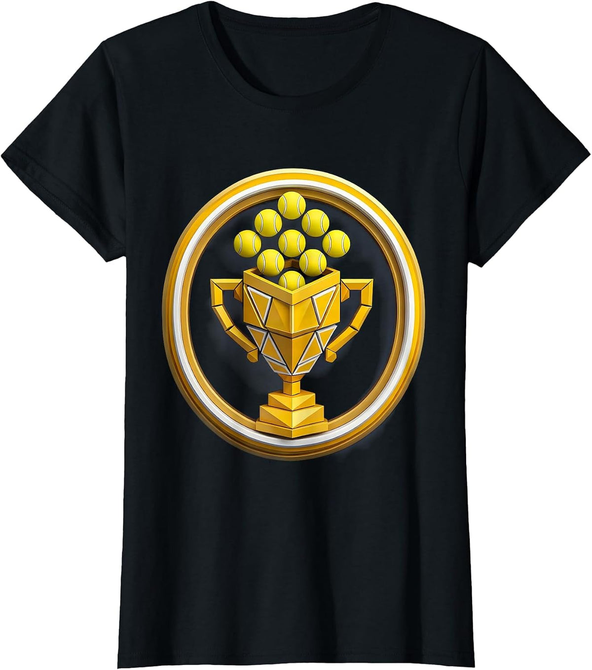 Tennis Trophy Cup Overflowing With Tennis Balls T-Shirt - Black