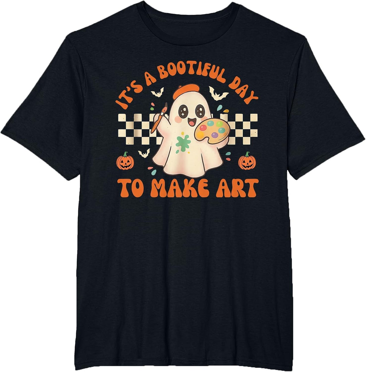 It's A Bootiful Day to Make Art Halloween Art Teacher T-Shirt - Black