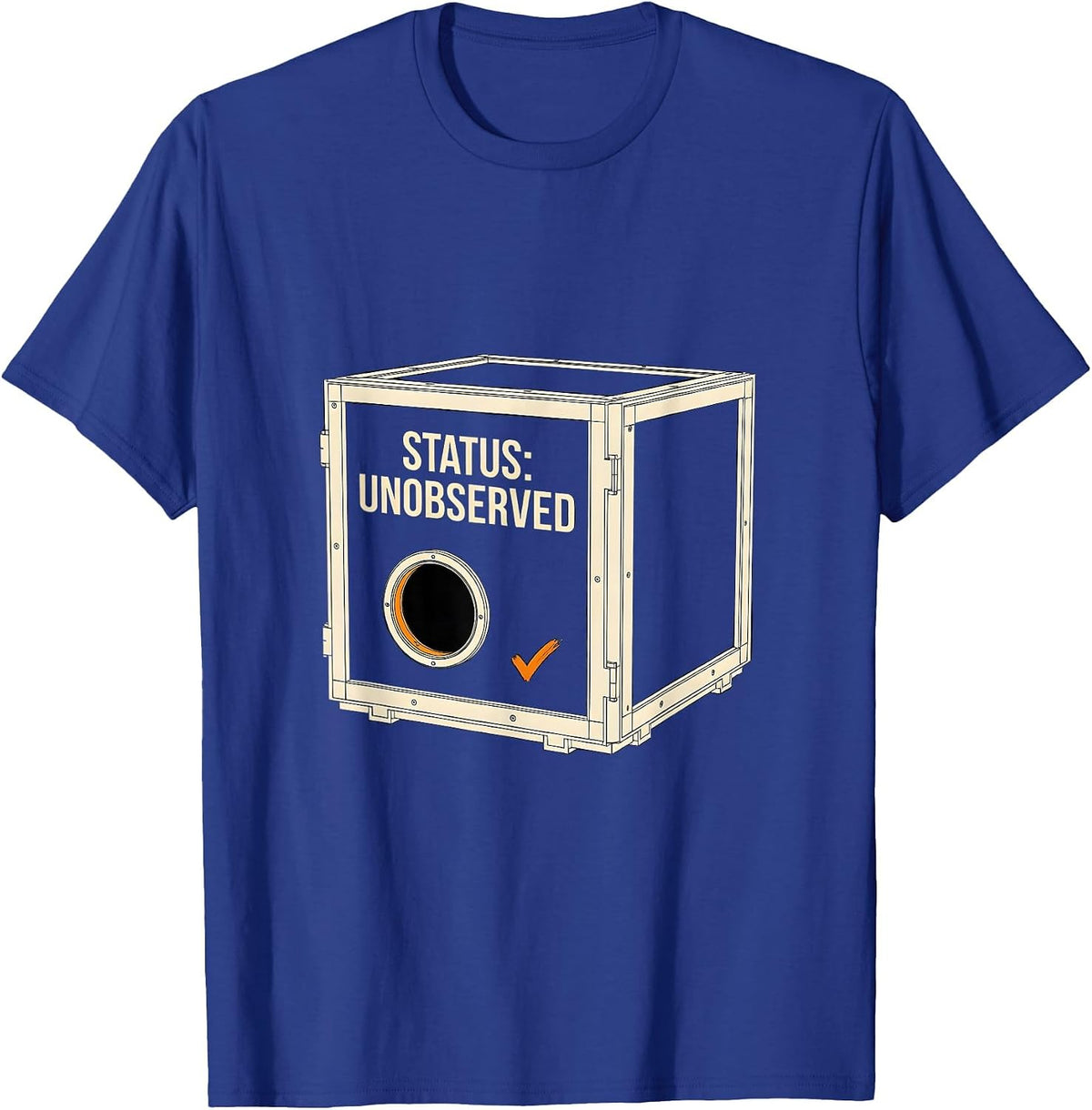 Status Unobserved Funny Quantum Physics Cat Lover T-Shirt - Royal Blue