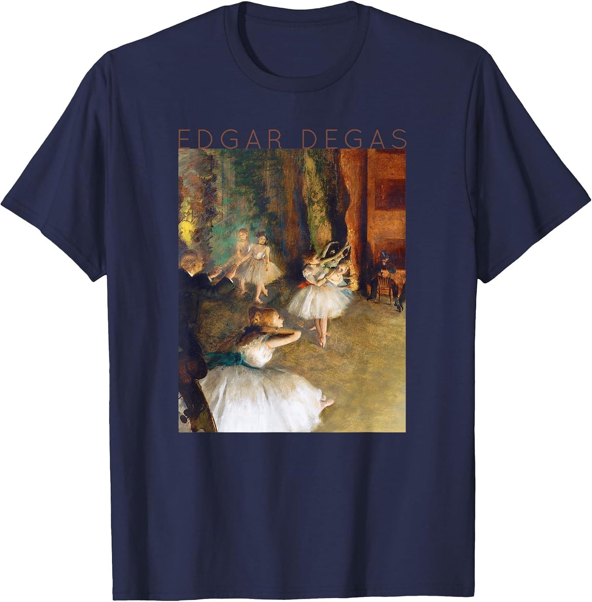 Edgar Degas Dancers #2 for Artists and Ballerinas T-Shirt - Navy Blue