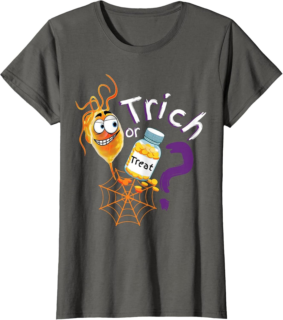 Trick Or Treat Spooky Medical Student Ed Nurse Doctor T-Shirt - Asphalt Grey