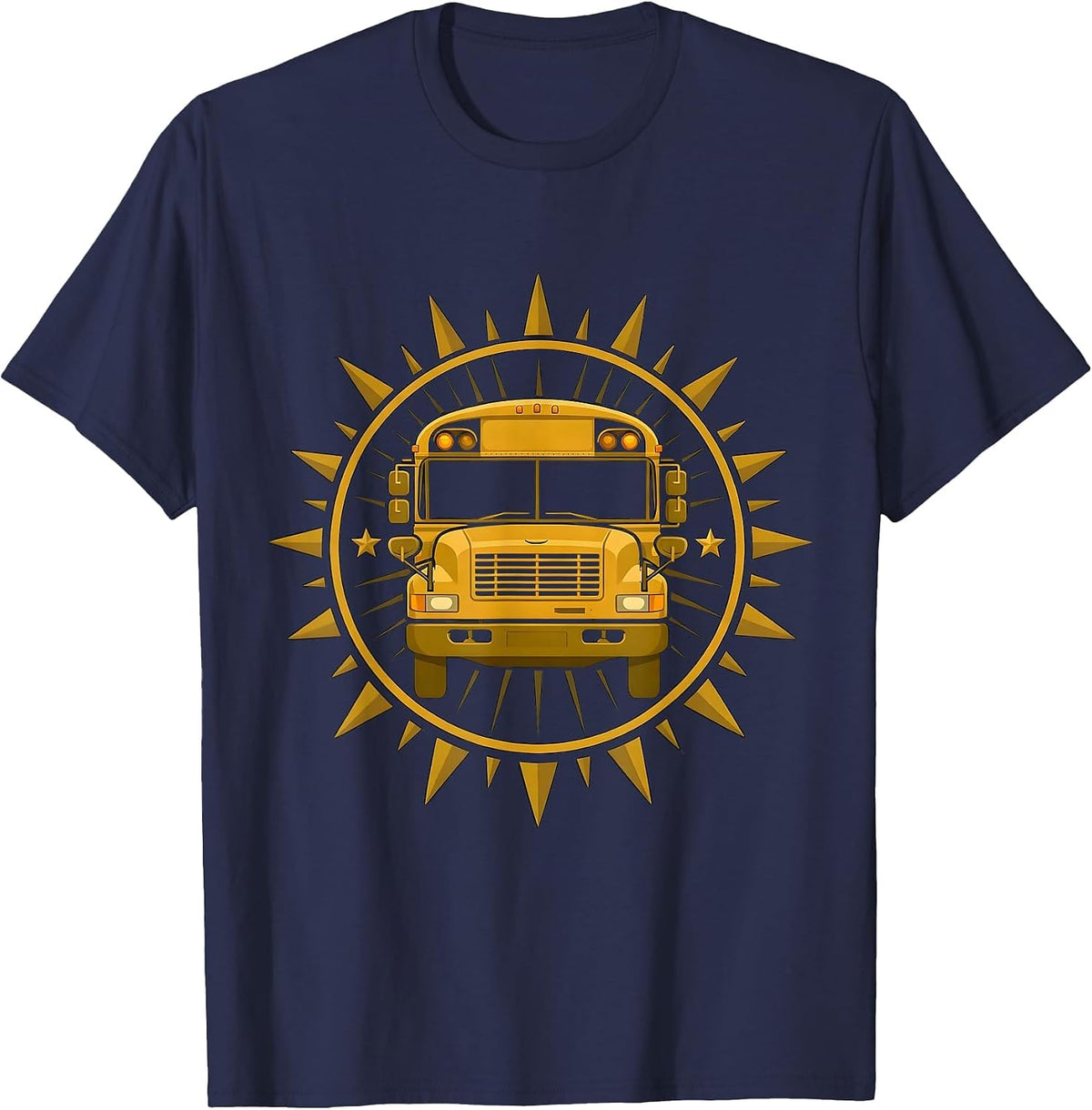 School Bus Driver Appreciation Starburst Humor T-Shirt - Navy Blue