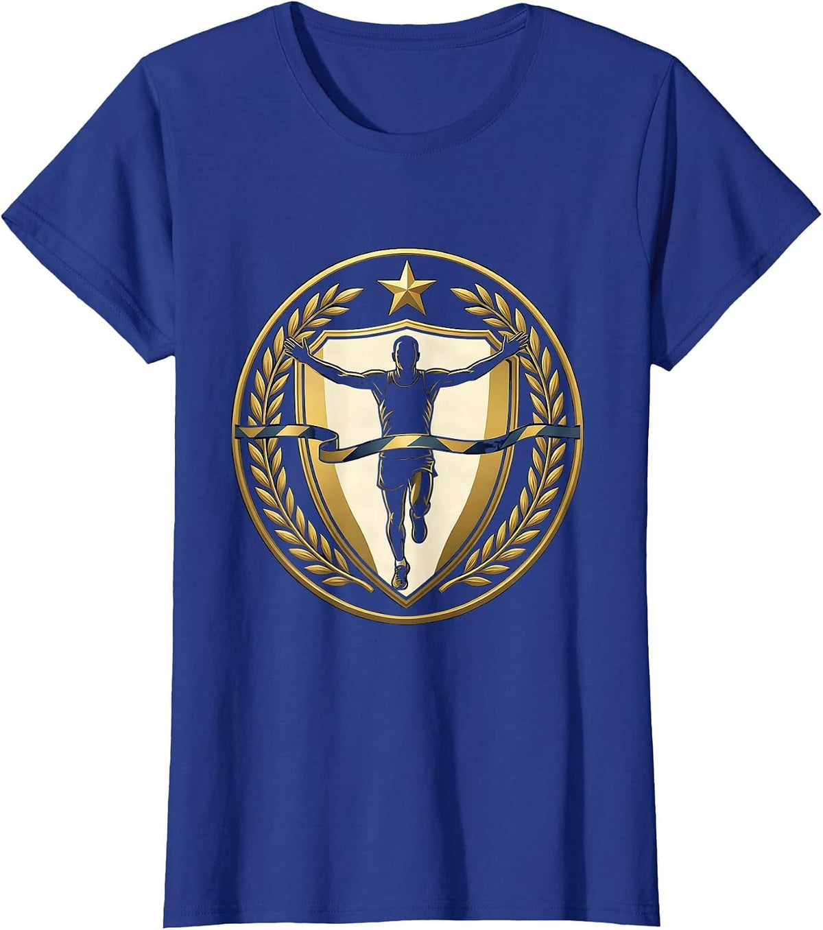 Women's Marathon Finish Line Runner Graphic Tee T-Shirt - Royal Blue