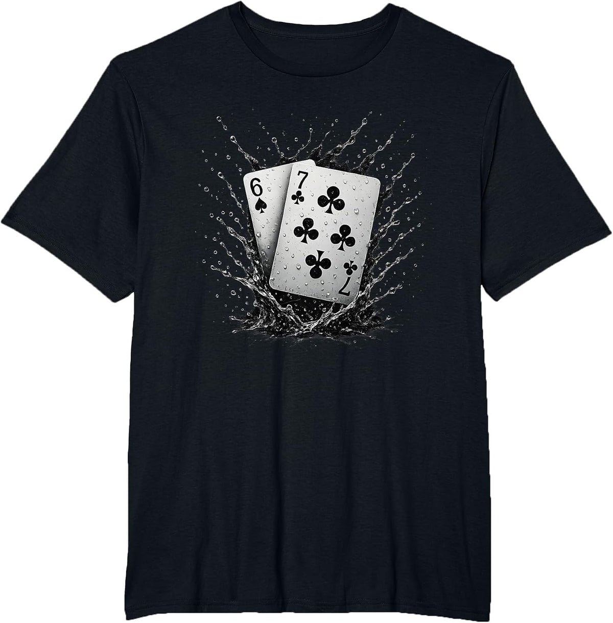 67 Playing Cards Six Seven Meme Card Game Poker Casino Fans T-Shirt - Black