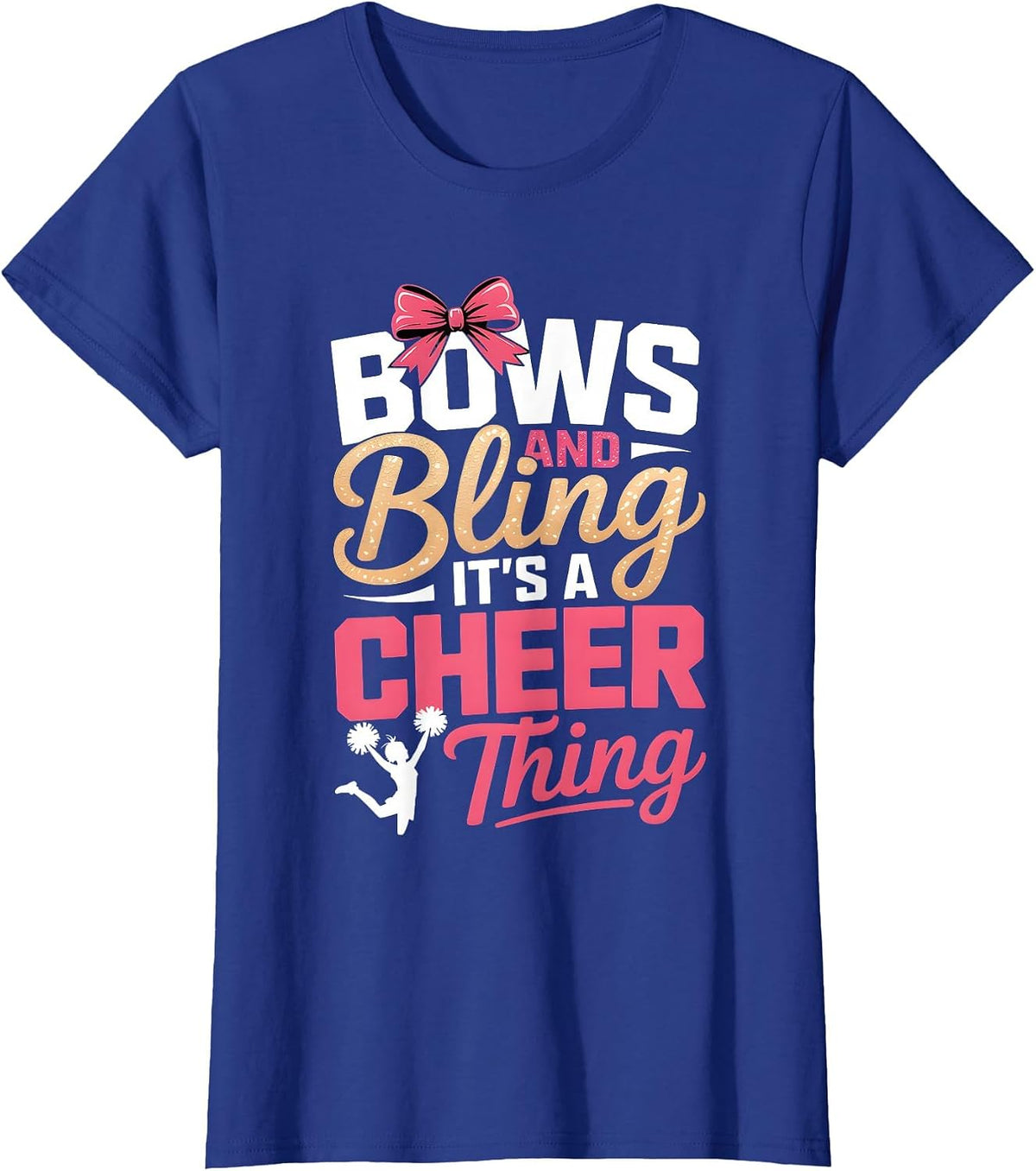 Bows & Bling It's A Cheer Thing Cheerleading Cheerleader T-Shirt - Royal Blue