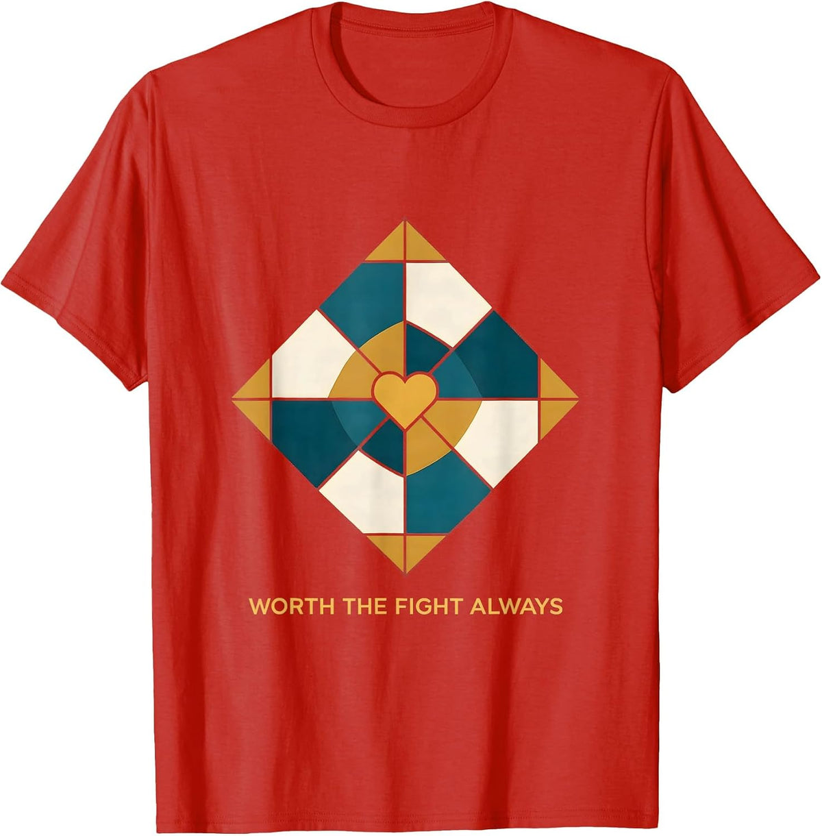 Men's Worth the Fight Always Suicide Prevention Design T-Shirt - Red