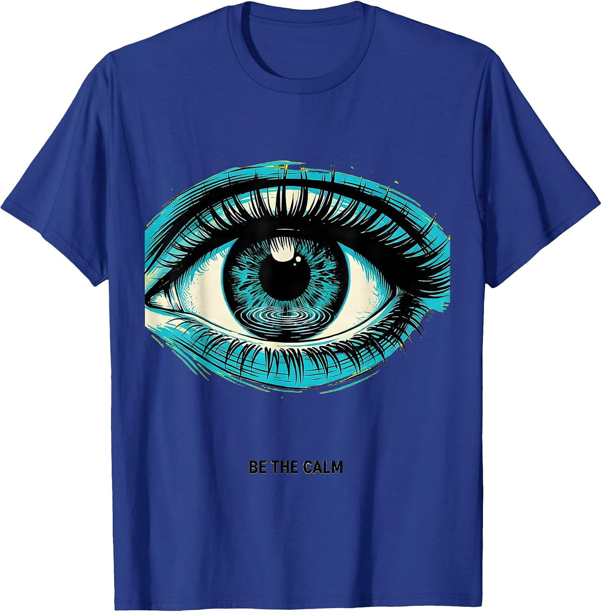 Men's Be the Calm Mindfulness Inspirational Design T-Shirt - Royal Blue