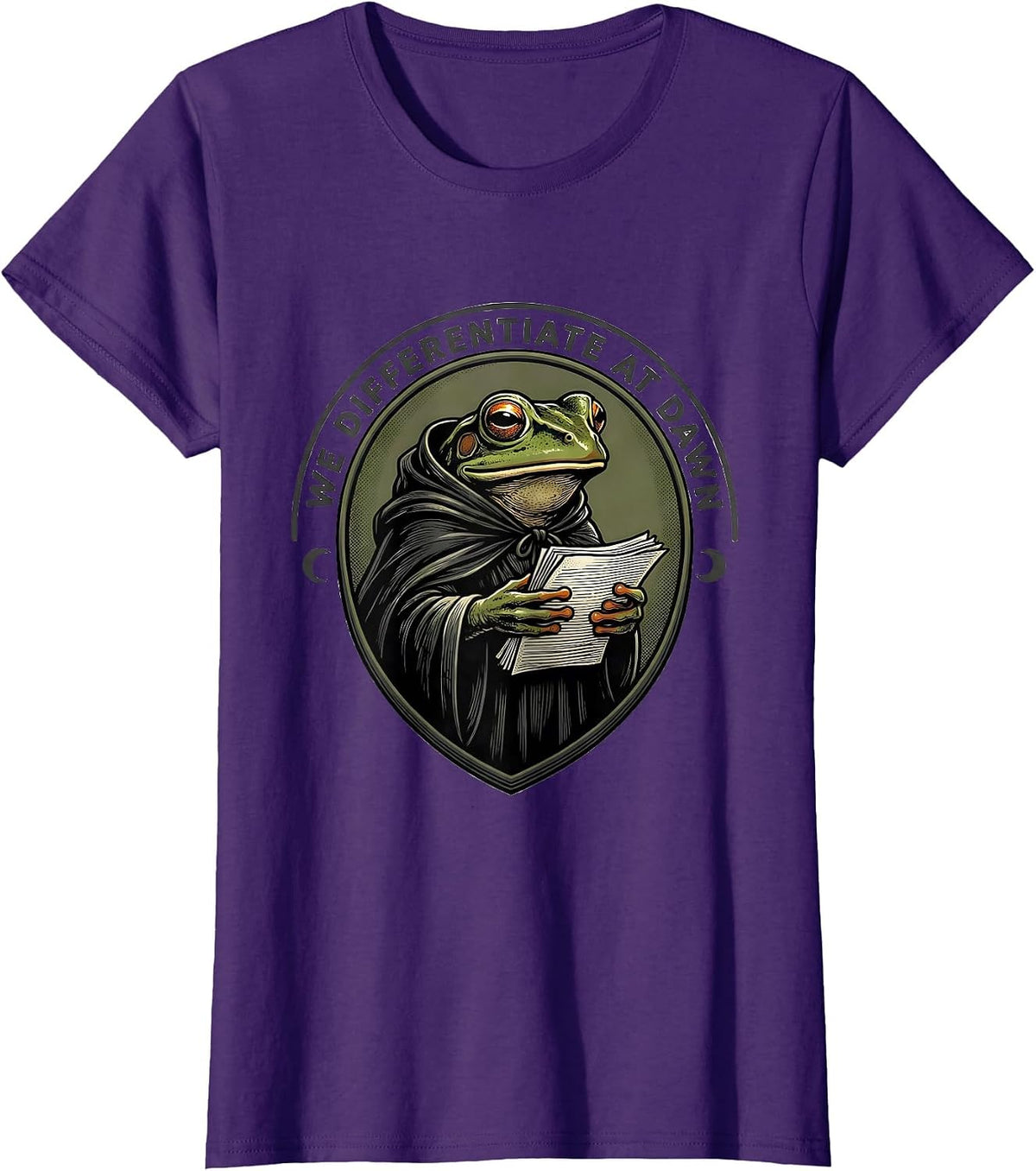 Women's We Differentiate At Dawn Funny Frog Teacher Back to School T-Shirt - Purple