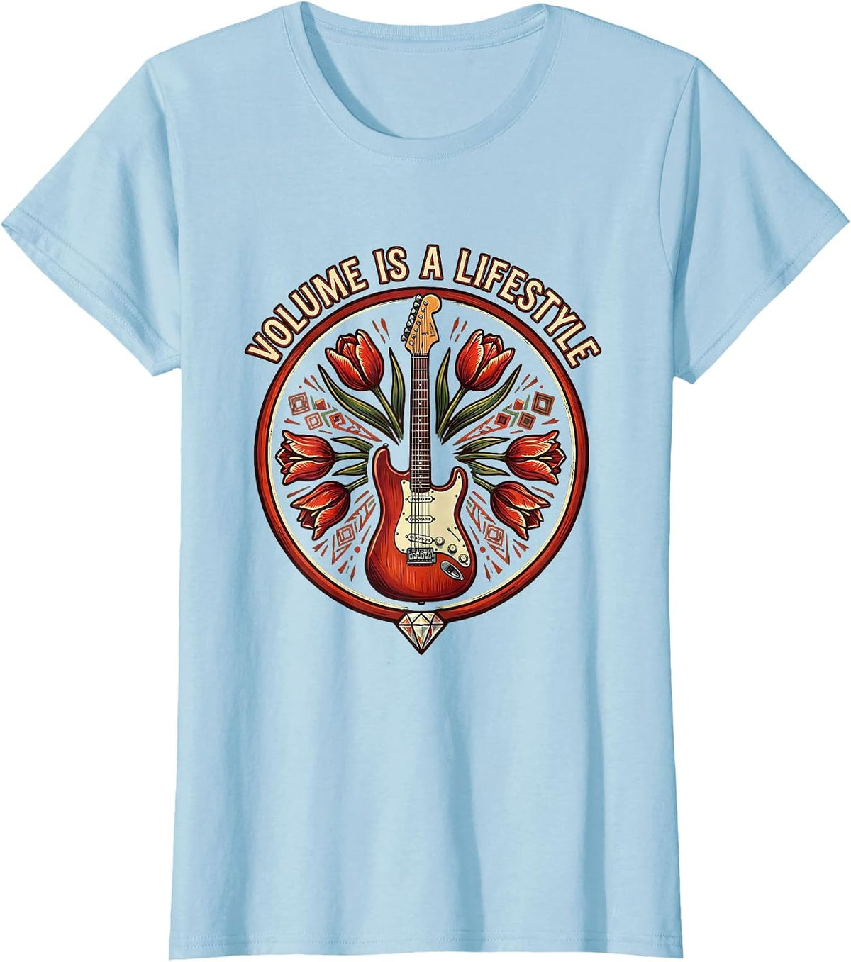 Volume Is a Lifestyle Metal Band Graphic T-Shirt - Baby Blue