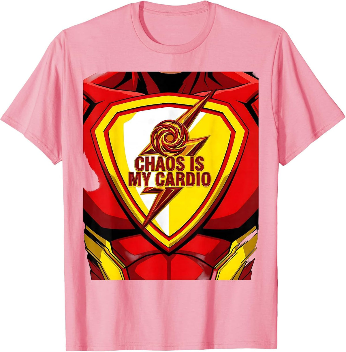 Men's Chaos Is My Cardio Chaos Coordinator Design T-Shirt - Pink