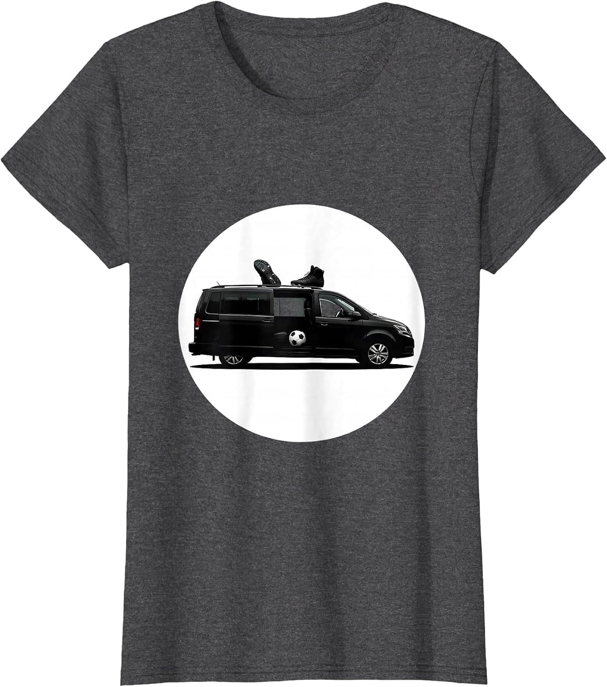 Women's Soccer Dad Overloaded Minivan Graphic T-Shirt - Dark Heather Grey