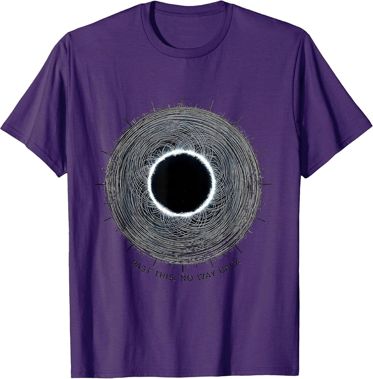 Men's Past This, No Way Back Black Hole Physics Astrophysicist T-Shirt - Purple