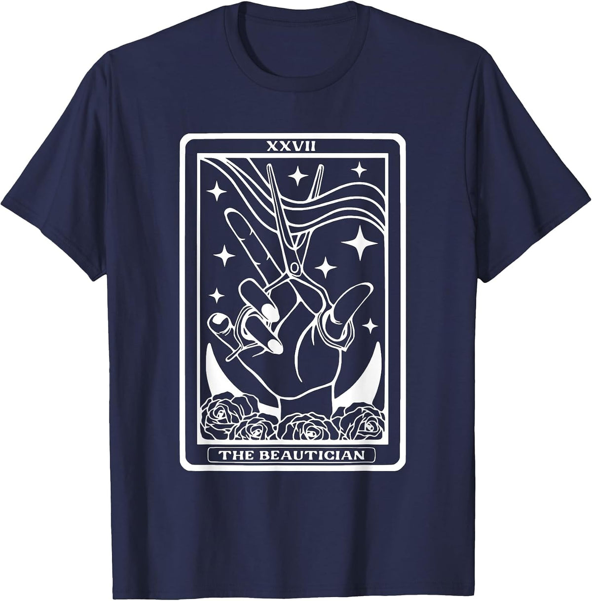 The Beautician Tarot Card Hair Stylist T-Shirt - Navy Blue