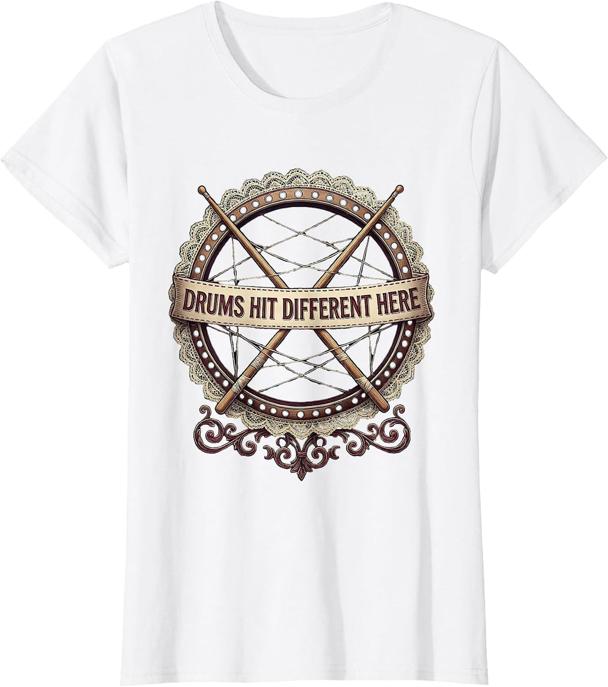 Drums Hit Different Drummer Band Music Design T-Shirt - White