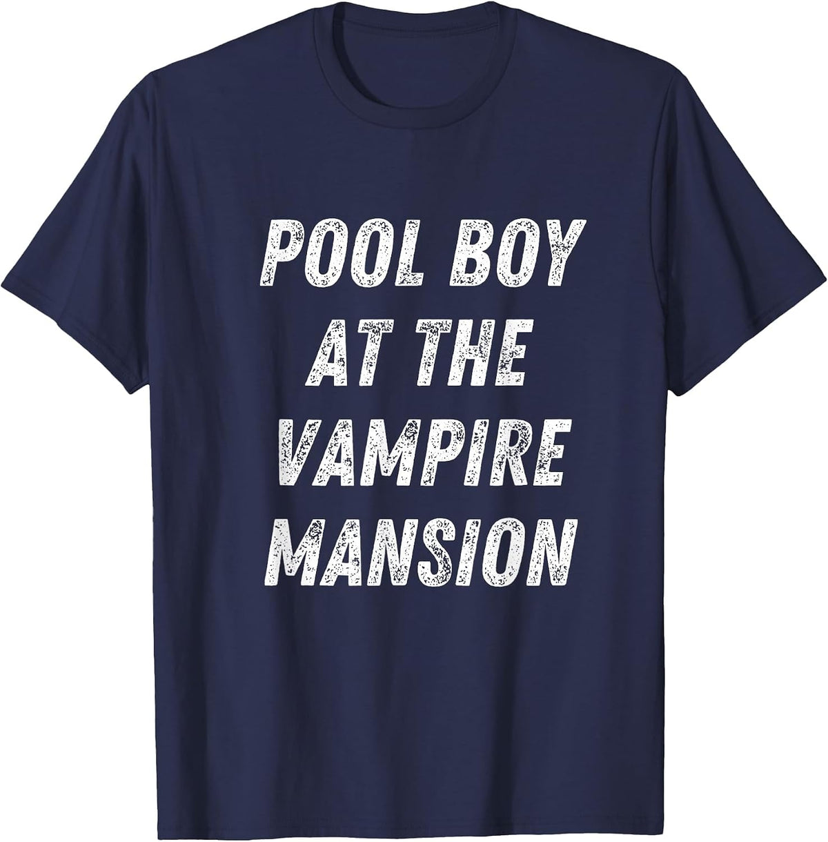 Pool Boy At The Vampire Mansion Funny Emo Goth T-Shirt - Navy Blue