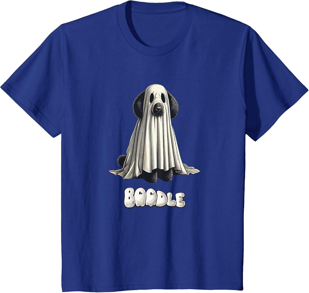 Spooky Boodle Black Poodle Halloween Ghost, Funny Dog Mom T-Shirt - Royal Blue