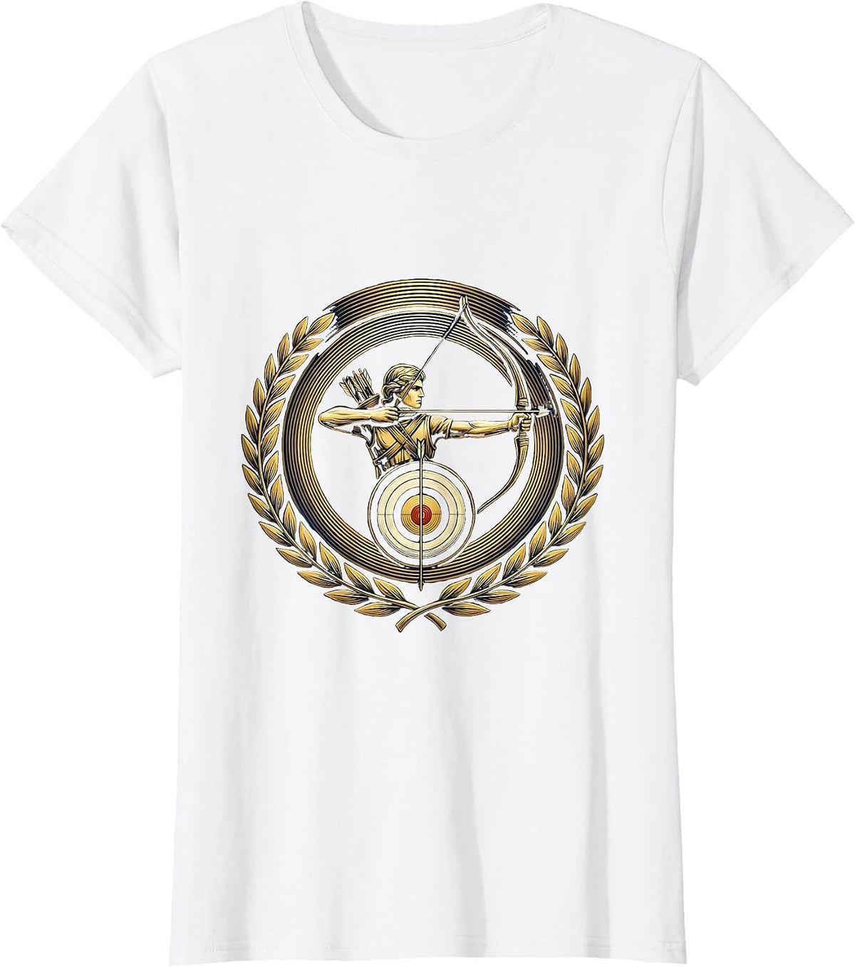 Women's Archery Bullseye Arrow Release Graphic Tee T-Shirt - White