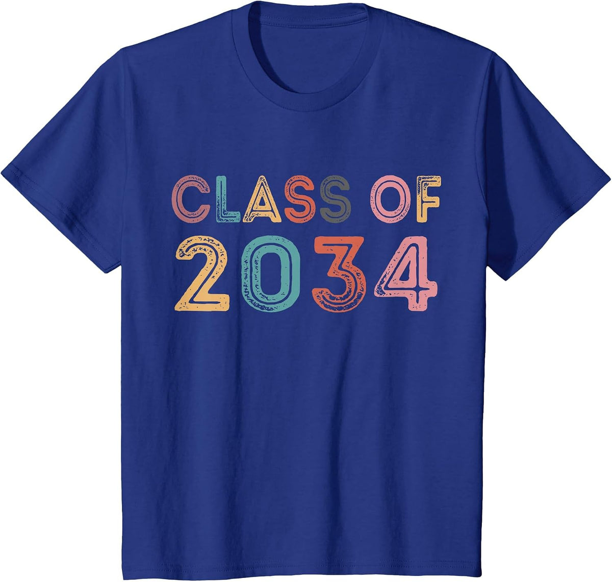 Class of 2034 Grow with Me First Day of School Graduation T-Shirt - Royal Blue