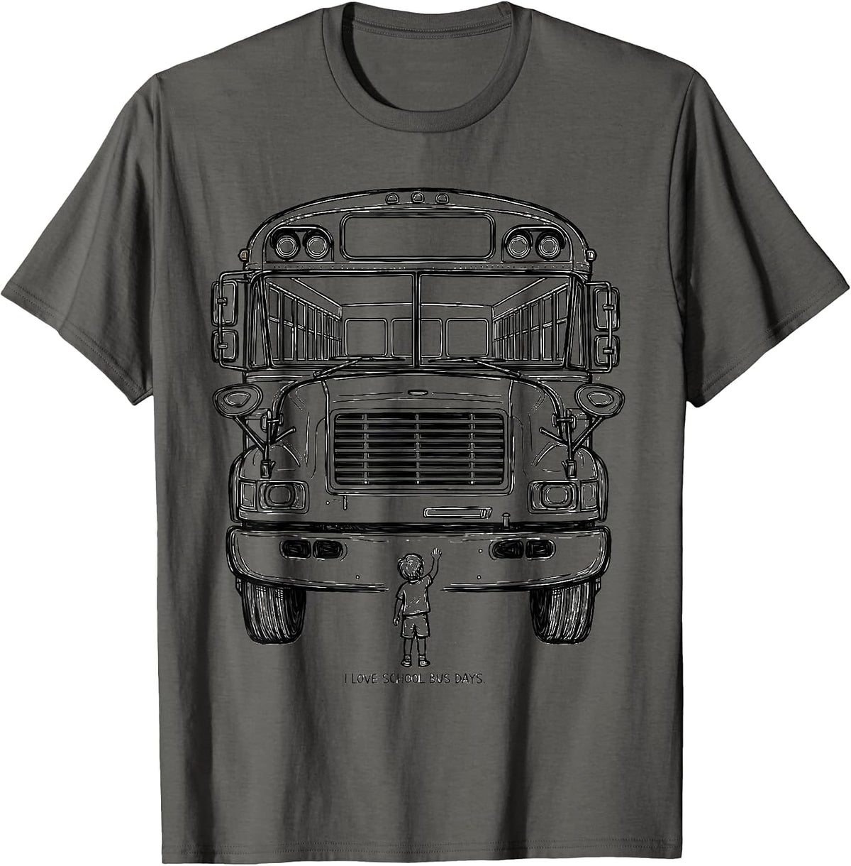 I Love School Bus Days Funny School Bus Driver Appreciation T-Shirt - Asphalt Grey