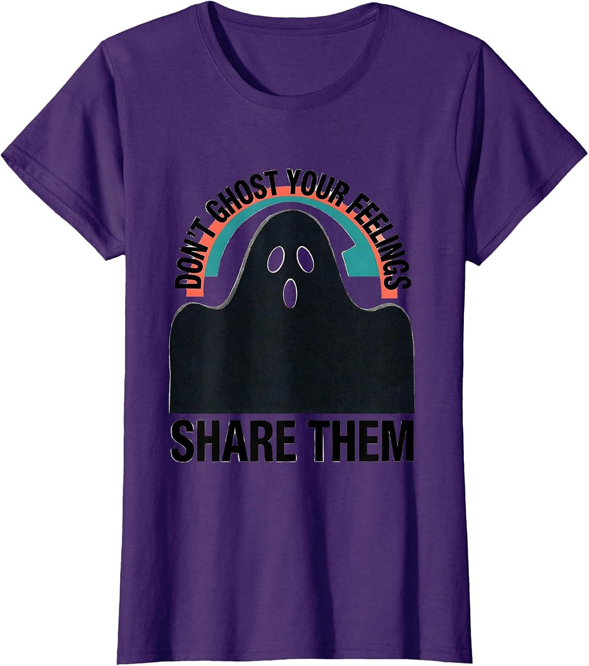 Women's Don't Ghost Your Feelings—Share Them Midcentury Modern T-Shirt - Purple