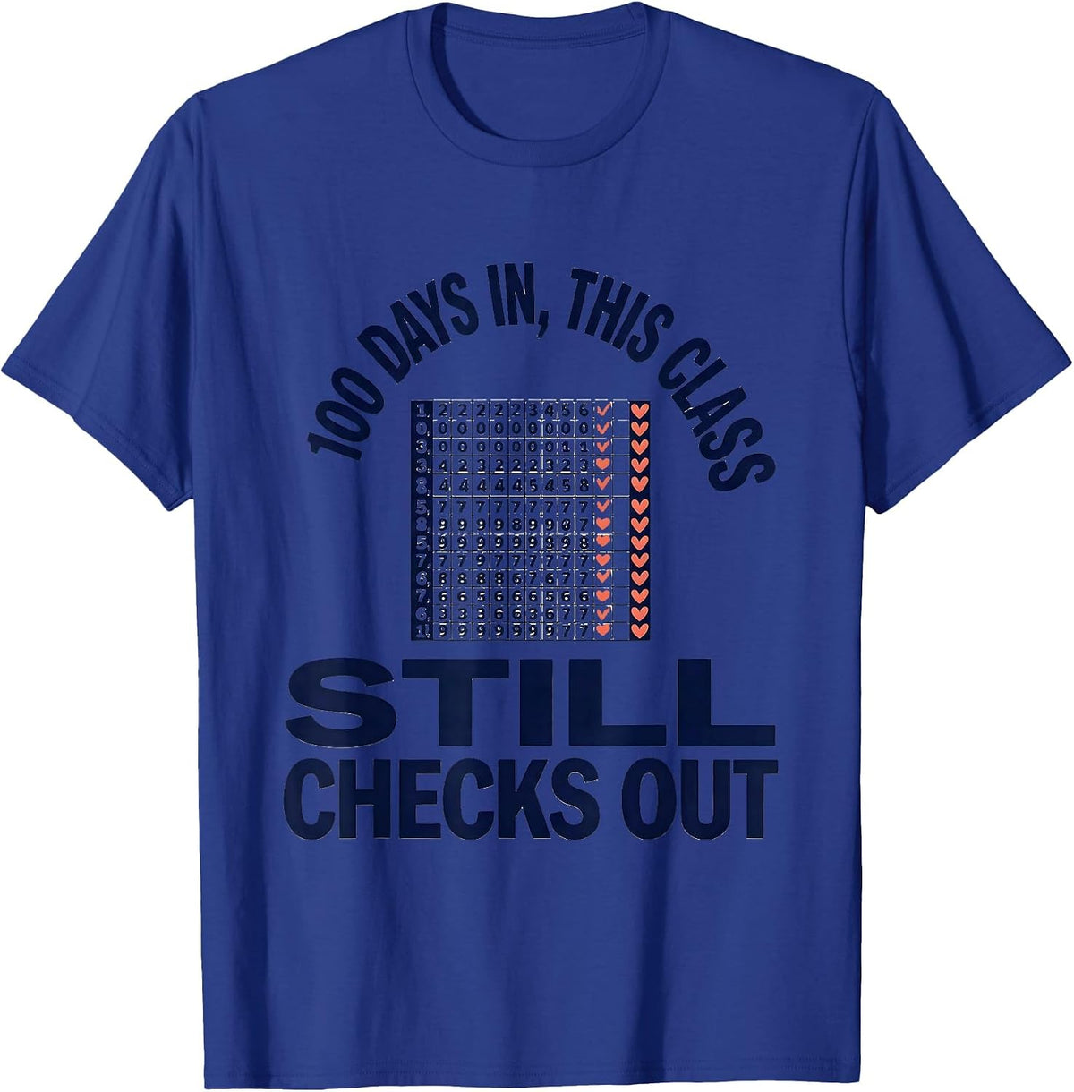 100 Days In, This Class Still Checks Out Teacher T-Shirt - Royal Blue