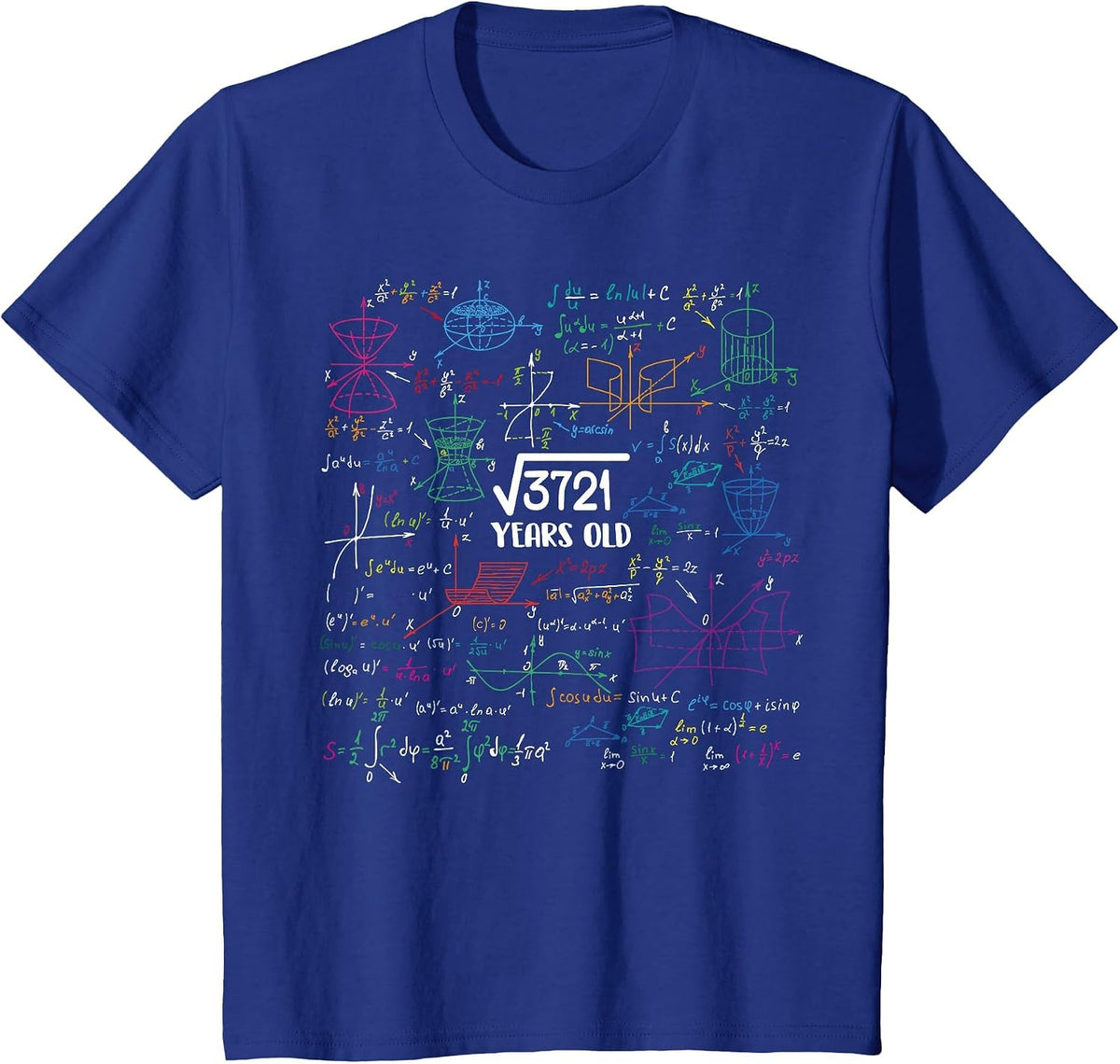 Square Root of 3721-61 Year Old Math Lovers 61th Birthday T-Shirt - Royal Blue