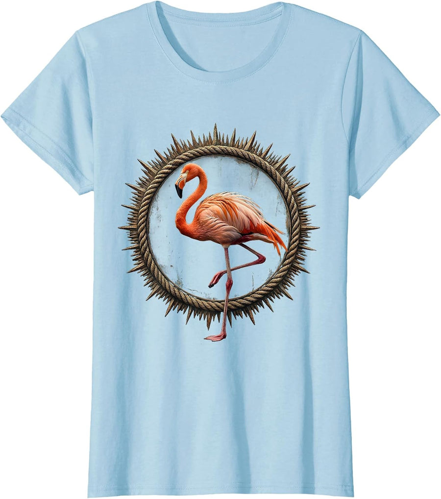 Women's I Am a Delight Flamingo One Leg Graphic T-Shirt - Baby Blue
