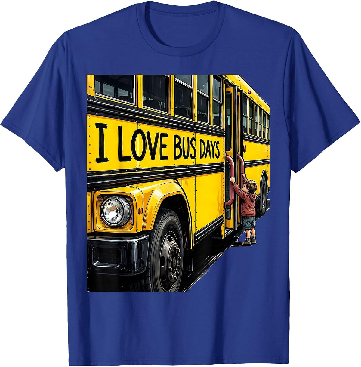 Men's I Love Bus Days Funny School Bus Driver Appreciation Gift T-Shirt - Royal Blue