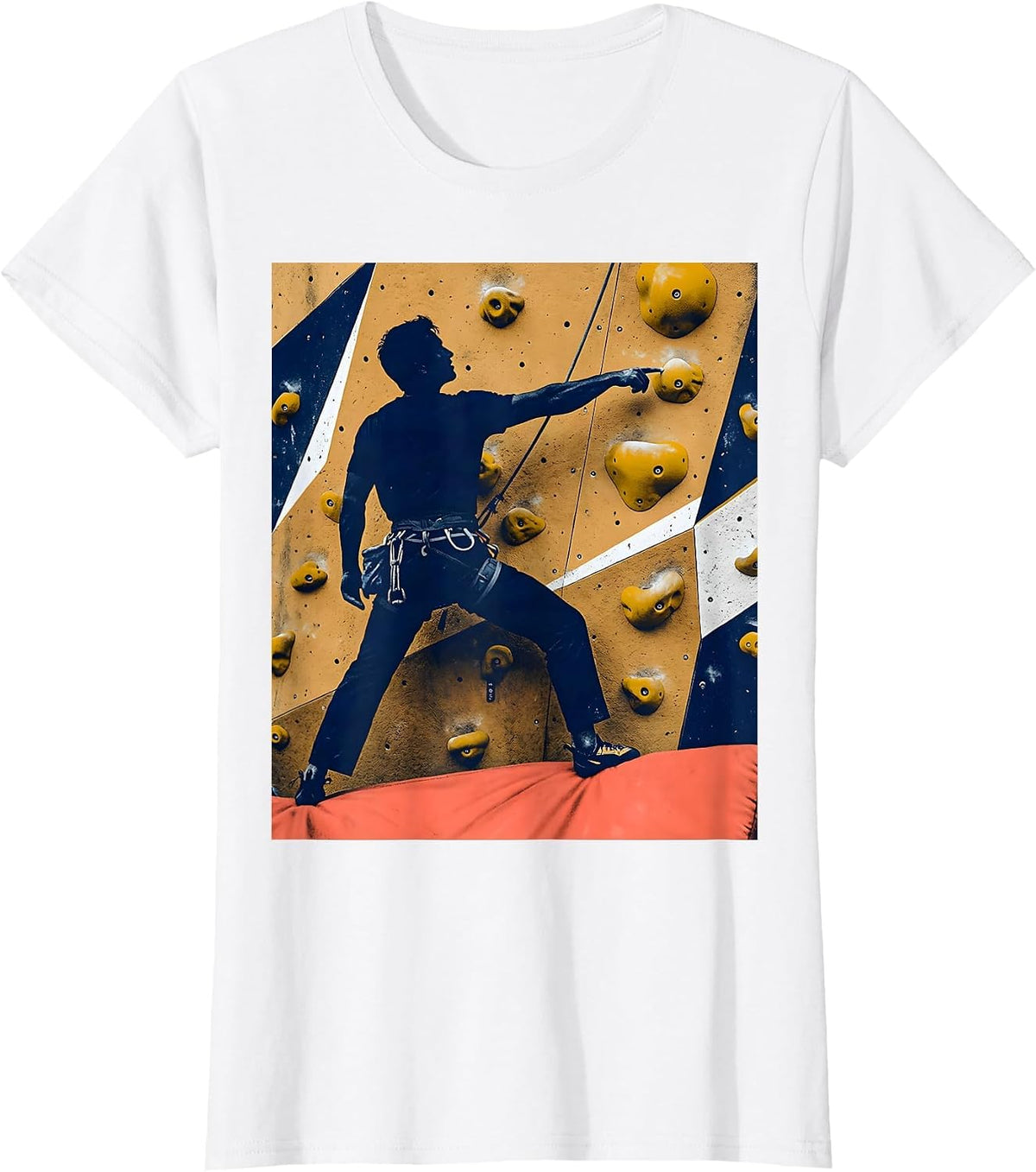 Solid Climber Split Stance Bouldering Humor Gift T-Shirt - White