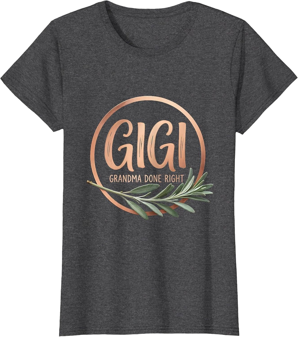 Women's Gigi Grandma Done Right Boho Funny Gift for Grandkids T-Shirt - Dark Heather Grey