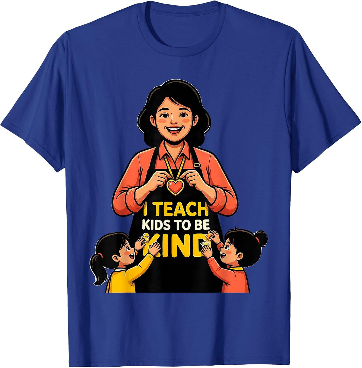 Men's I Teach Kids To Be Kind Funny Teacher Appreciation Gift T-Shirt - Royal Blue