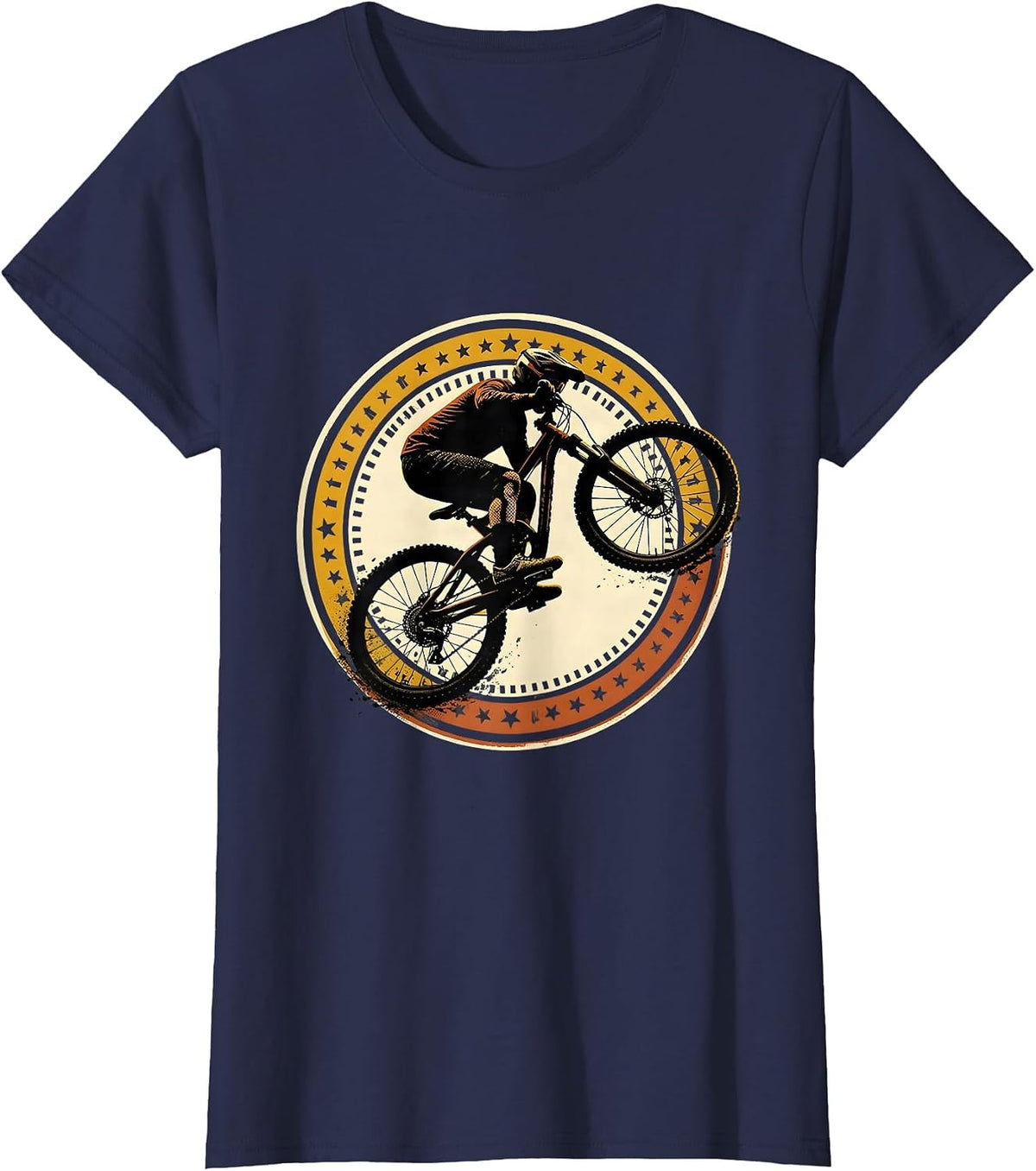 Women's Mountain Bike Crash Seal Biker Humor Gift T-Shirt - Navy Blue