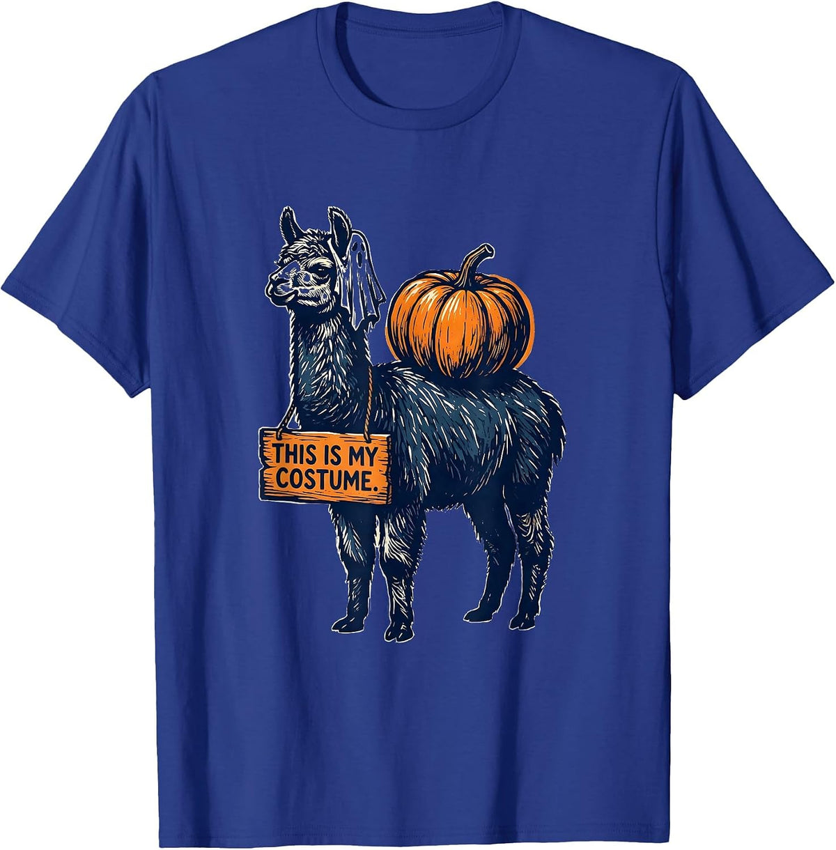 Men's This Is My Costume Funny Llama Halloween Novelty Humor T-Shirt - Royal Blue