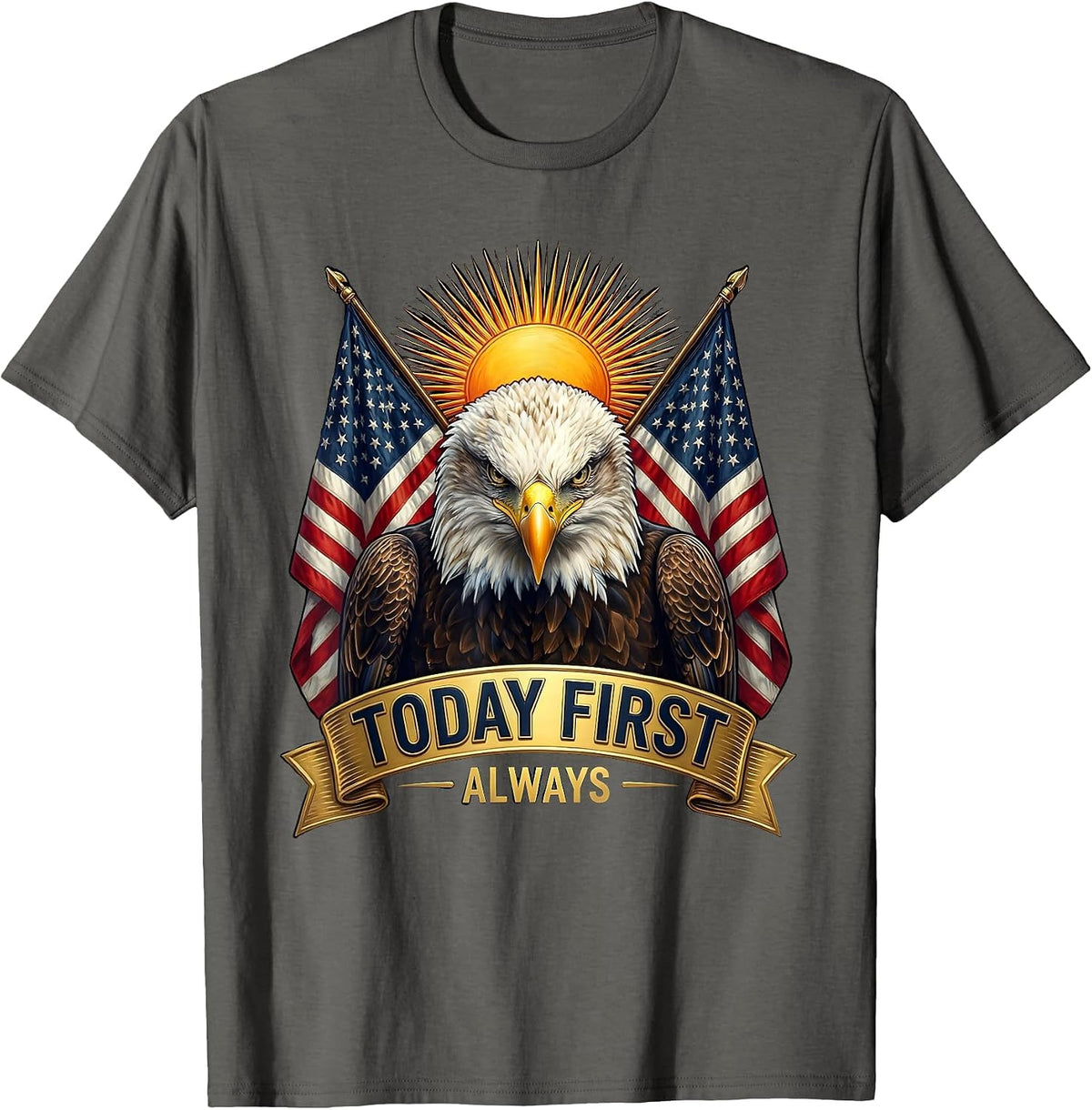 Today First Always Motivational Graphic Design T-Shirt - Asphalt Grey