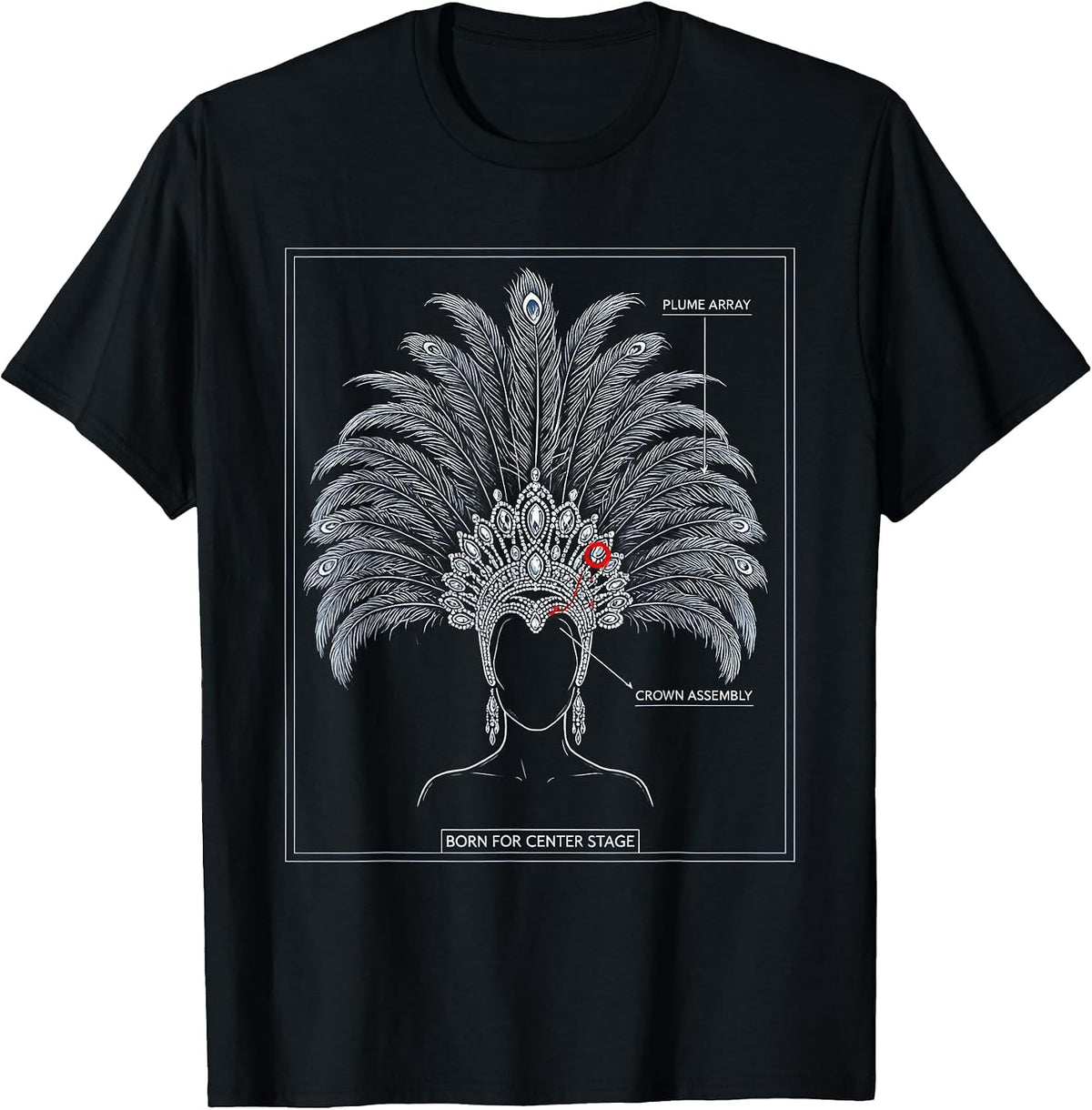 Men's Born for Center Stage Showgirl Era Design T-Shirt - Black