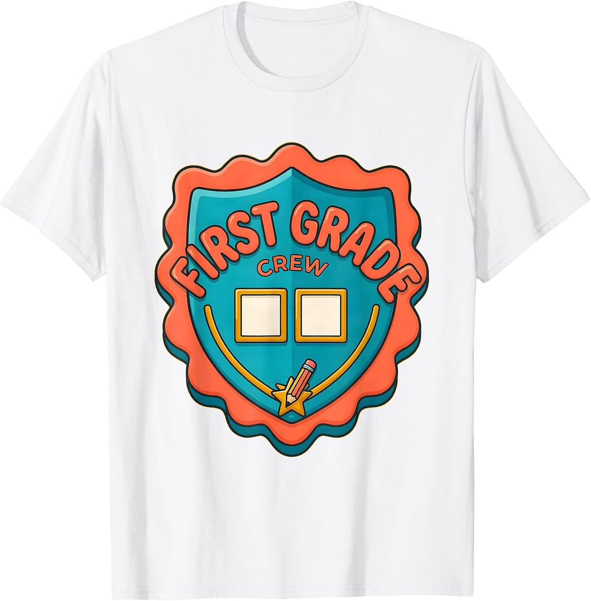 Men's First Grade Crew Back To School Student Teacher Team Pride T-Shirt - White