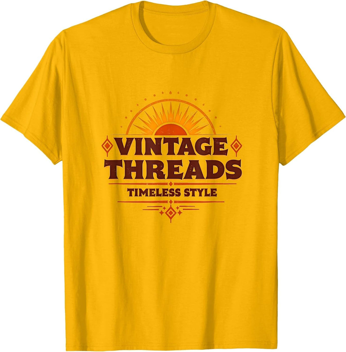 Vintage Threads Timeless Style 70s Retro Design 90s Graphic T-Shirt - Golden Yellow