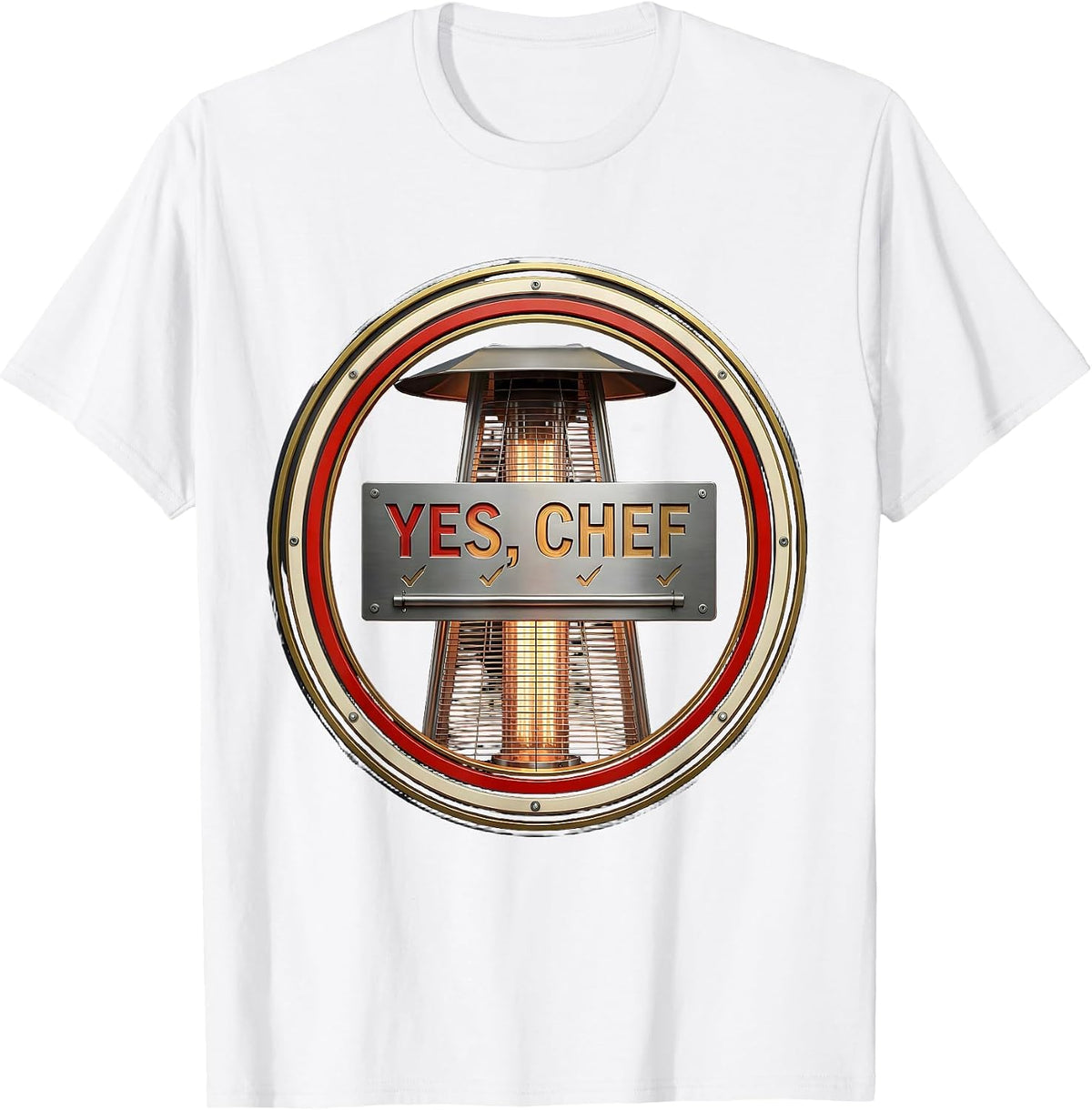 Men's Yes Chef Funny Restaurant Kitchen Staff Sayings for Cooks T-Shirt - White