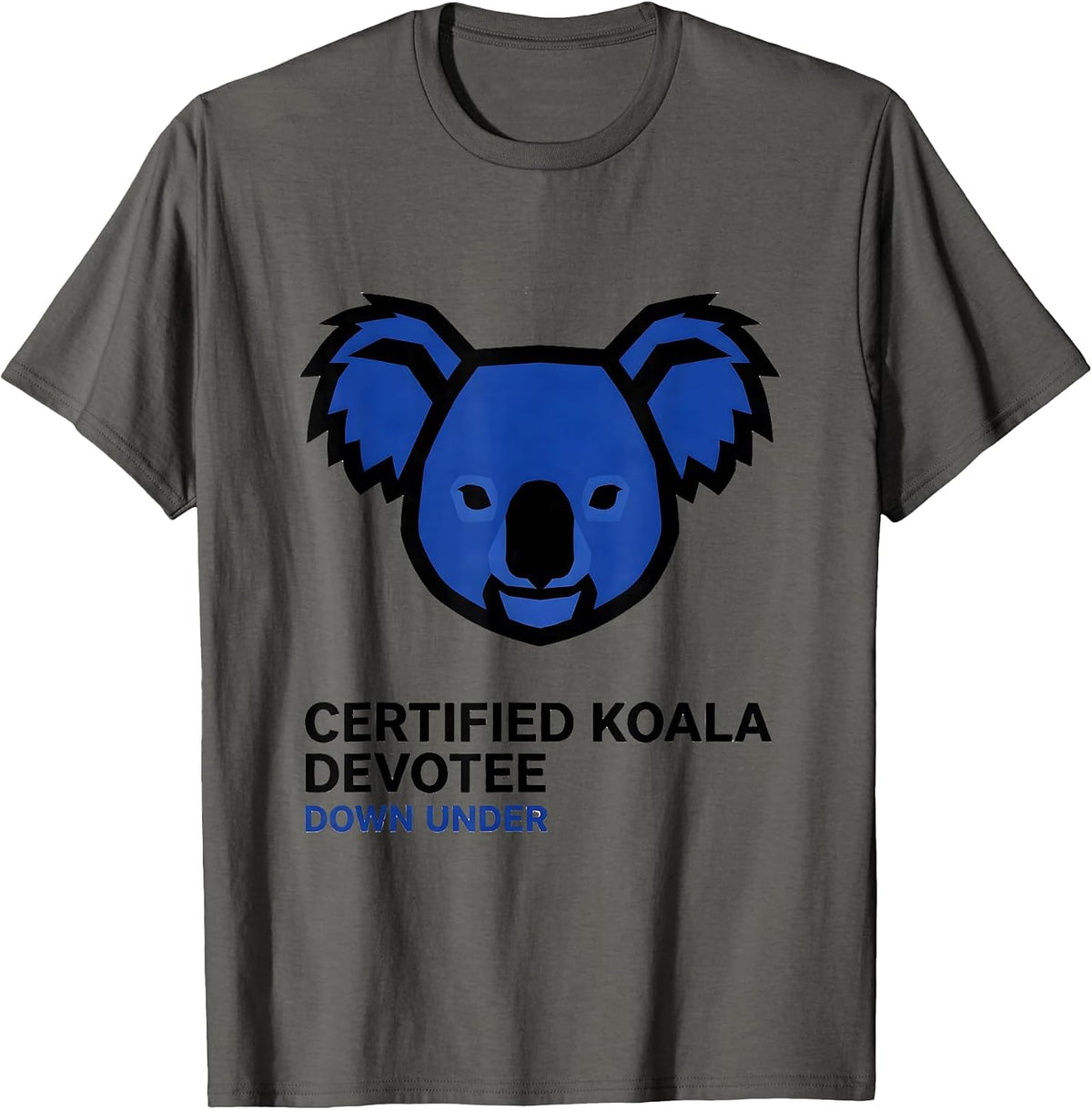 Men's Certified Koala Devotee Down Under Australian Wildlife T-Shirt - Asphalt Grey