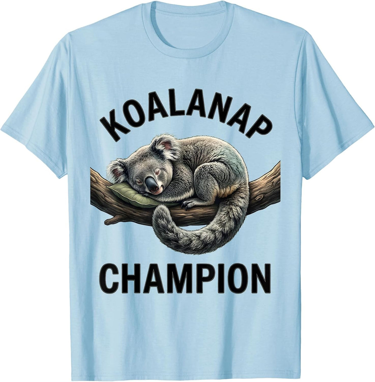 Men's Koalanap Champion Cute Sleeping Koala Animal Lover T-Shirt - Baby Blue