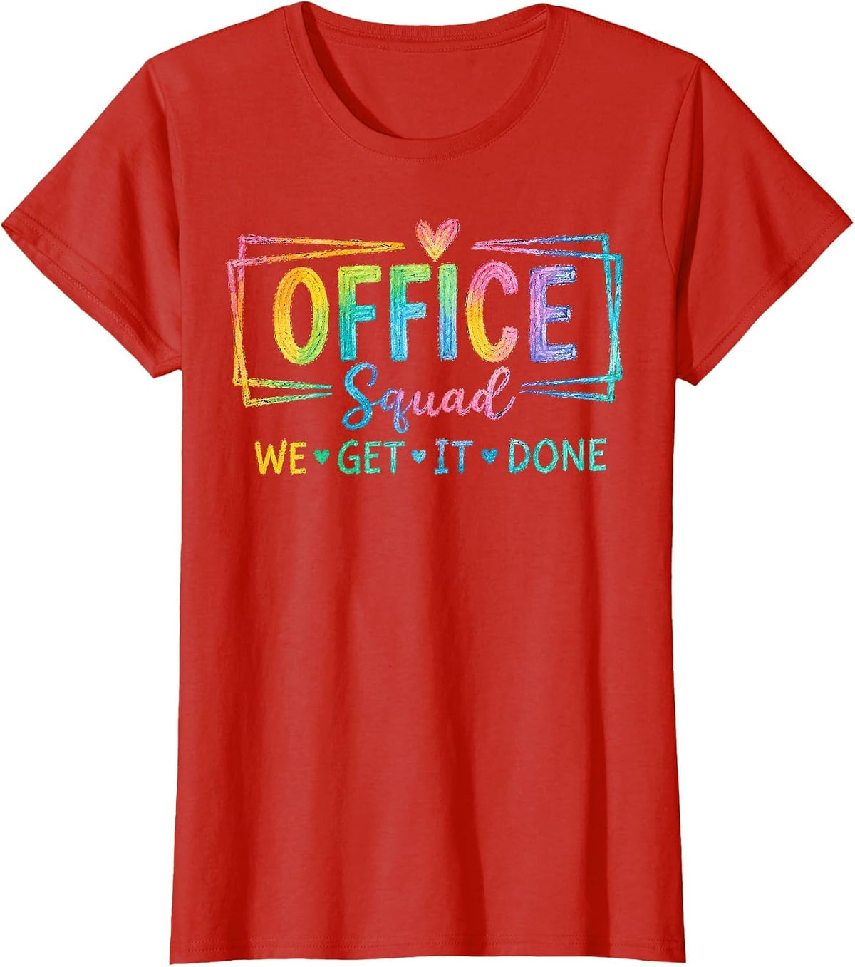 Office Squad We Get It Done for Teacher Back to School T-Shirt - Red