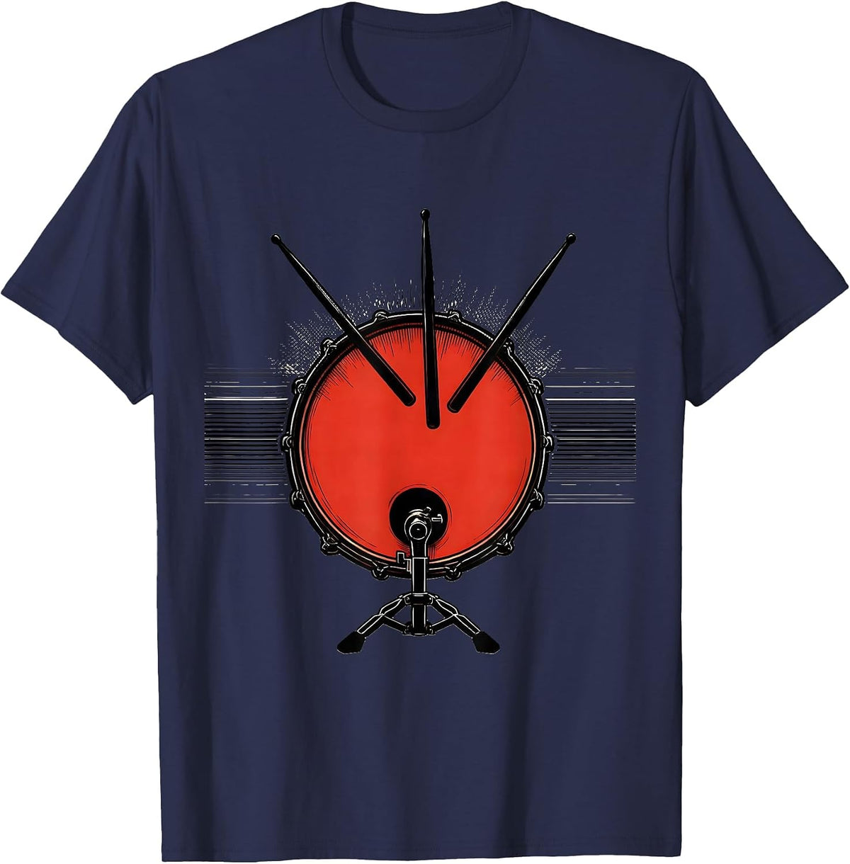 Men's Bass Drum Circle Drummer Humor Percussionist T-Shirt - Navy Blue