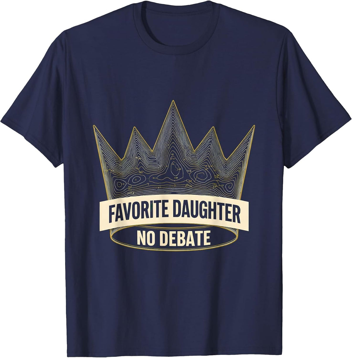 Men's Favorite Daughter No Debate Bold Graphic Design T-Shirt - Navy Blue