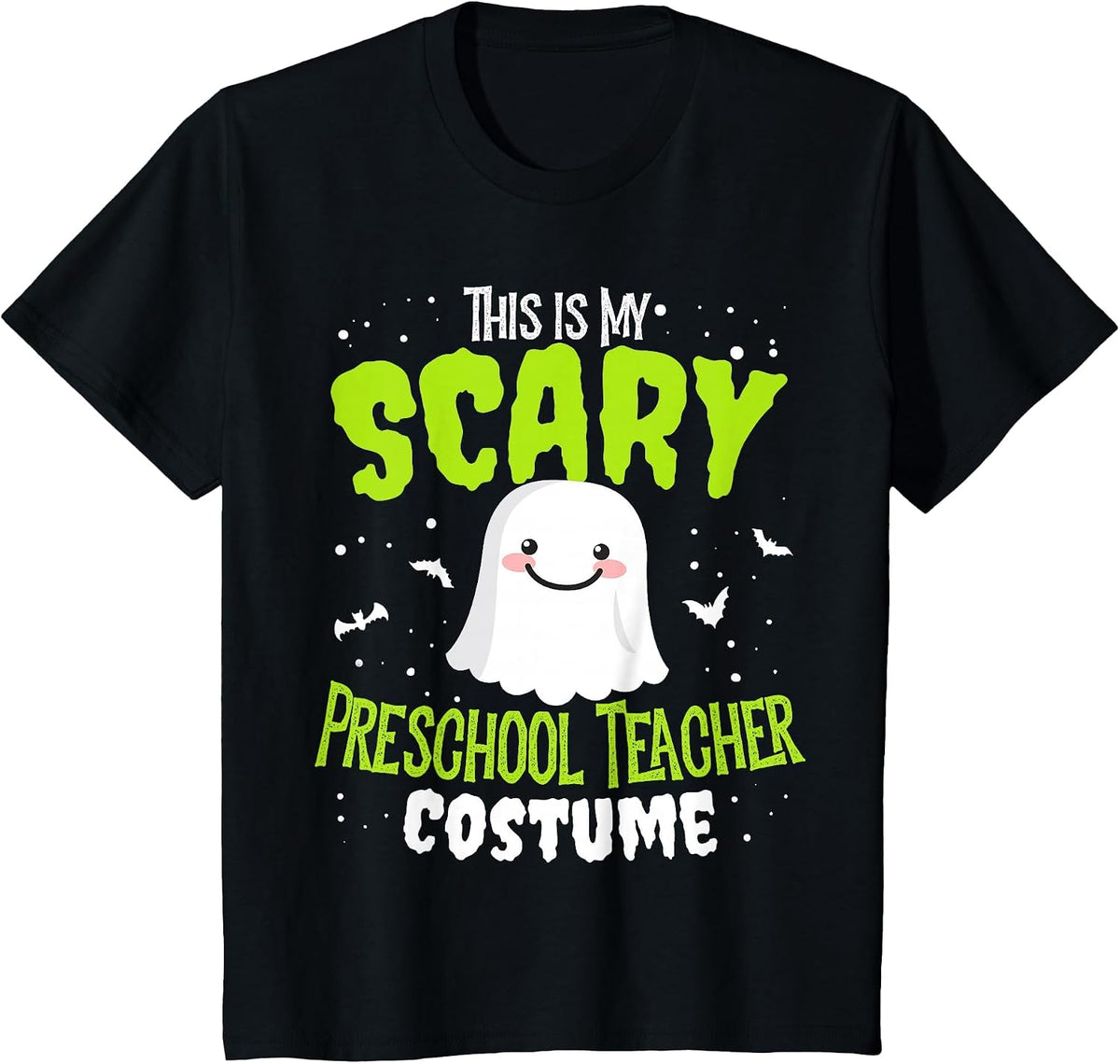 Funny Halloween This is My Scary Preschool Teacher Custome T-Shirt - Black